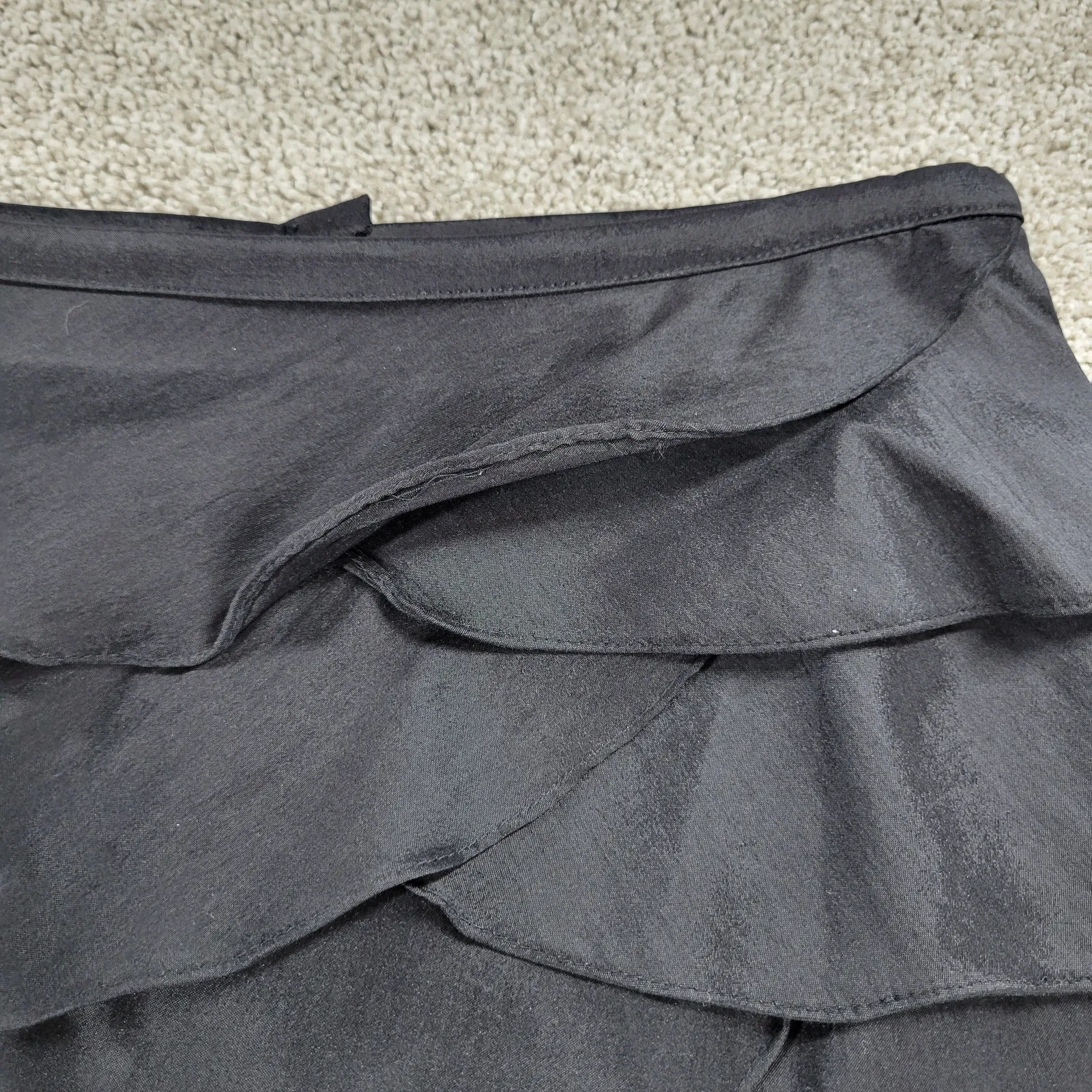 Cachet Womens Skirt Medium‎ Black Ruffle Layered Pencil Straight Career Office - Image 7