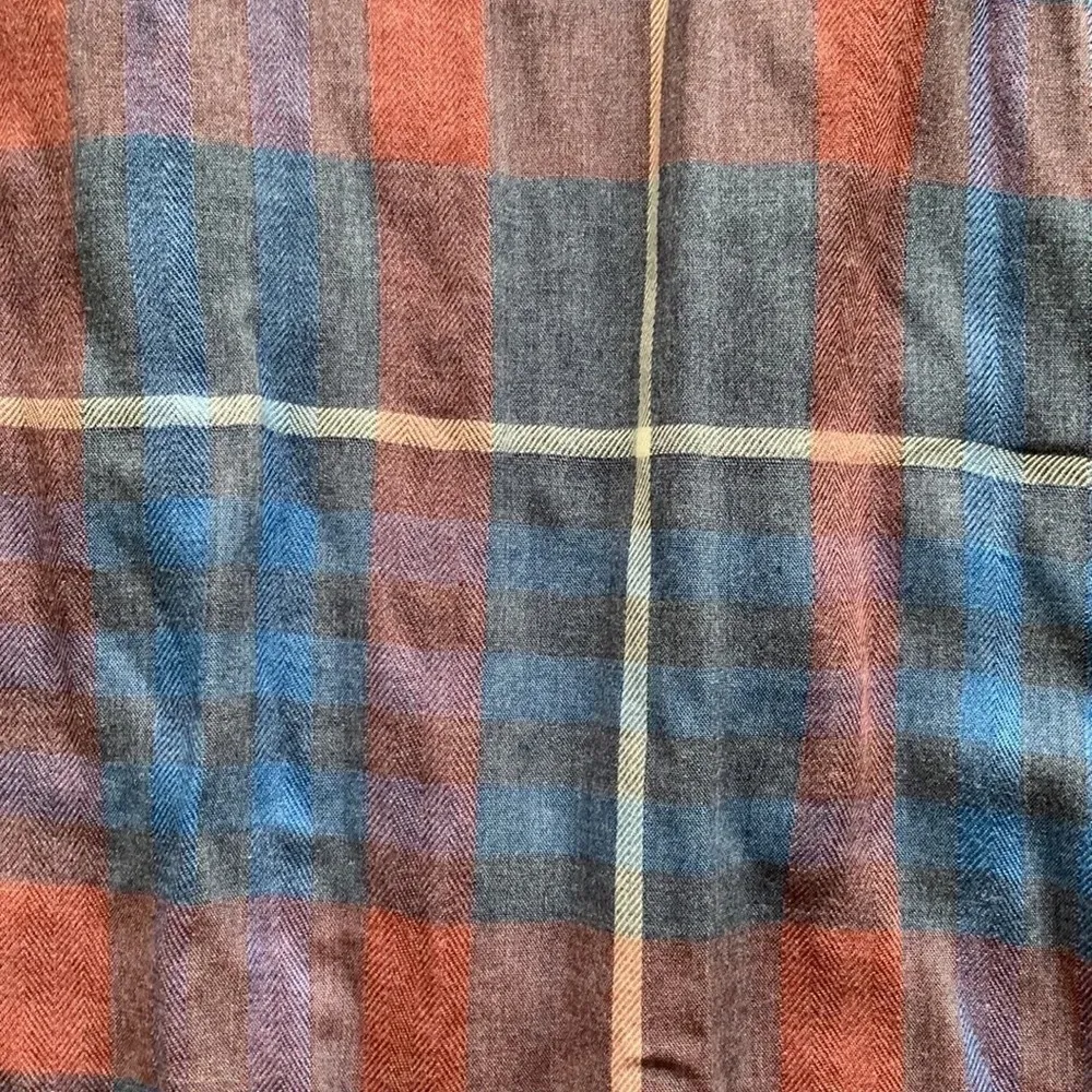 Anthropologie Cloth & Stone Plaid Long‎ Sleeve Shirt Dress Size S Blue/Red NWT - Image 9