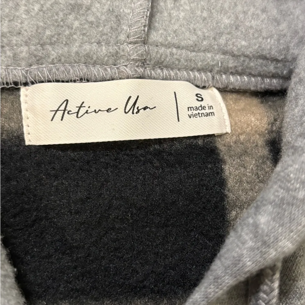 Plaid Long Sleeve Hoodie Size S - Image 13