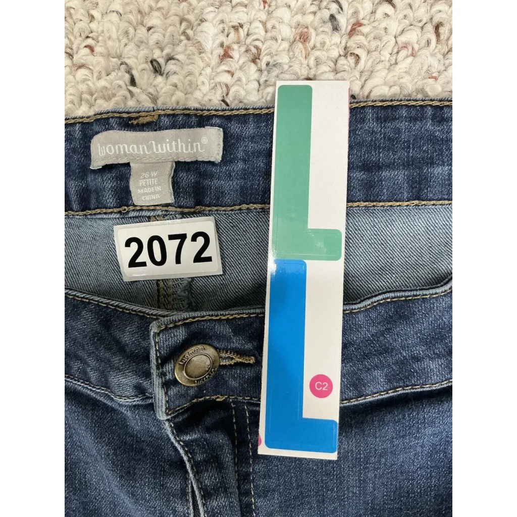 Womans Woman Within Petit Blue Jeans 26 W - Image 3