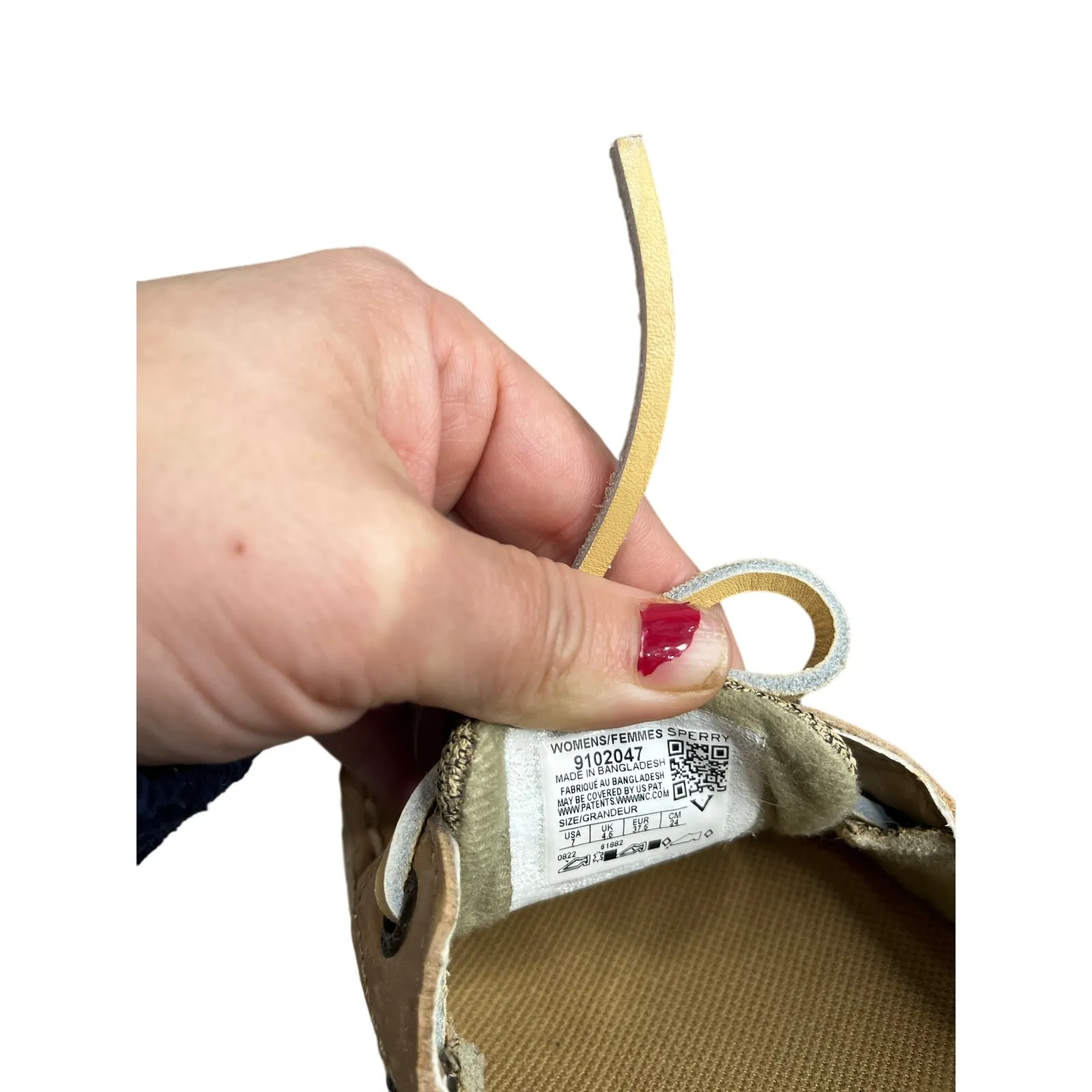 Sperry Top-Sider Boat Shoes Beige Leather 7M Nautical Classic Coastal Preppy - Image 4