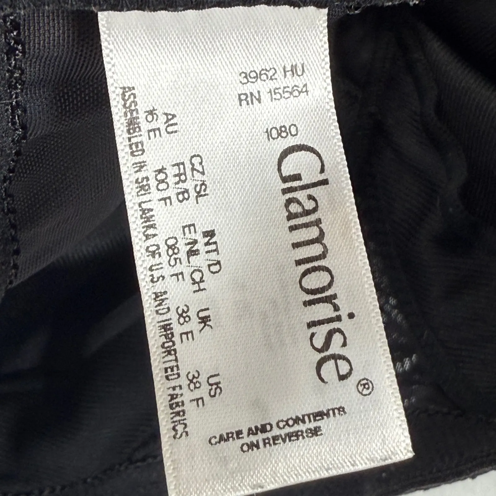 Glamorise Black Full Support Full Coverage Bra Underwire 38F Size undefined - Image 7