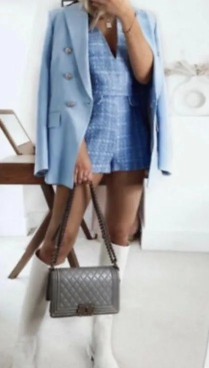 ZARA NWT BLOGGERS FAV Sky Blue Blazer - Image 2