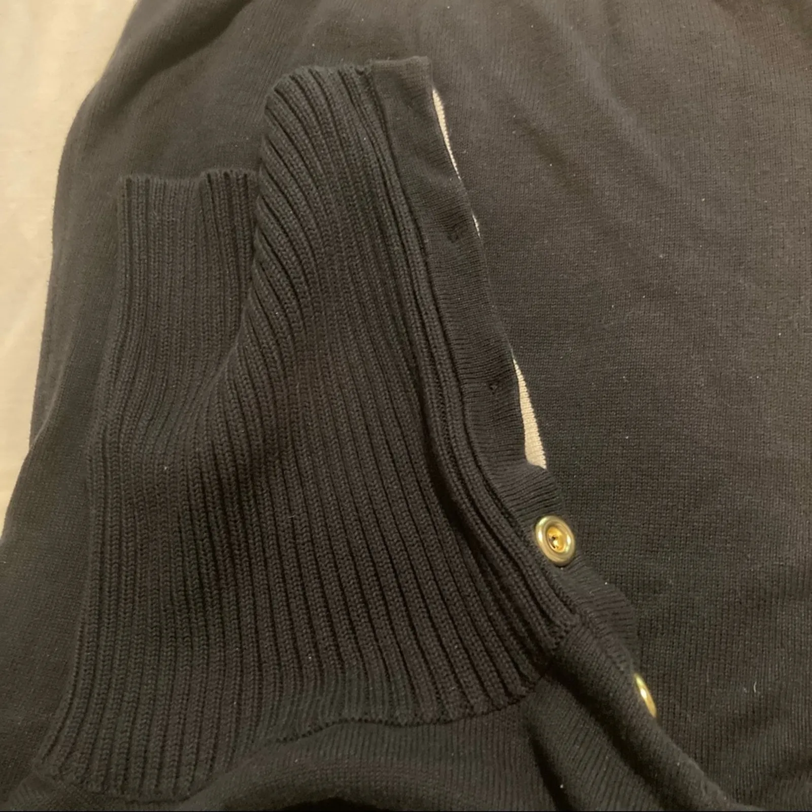 Banana Republic Nautical Ribbed Navy Longsleeve Button Cowl Turtleneck Sweater-S - Image 15