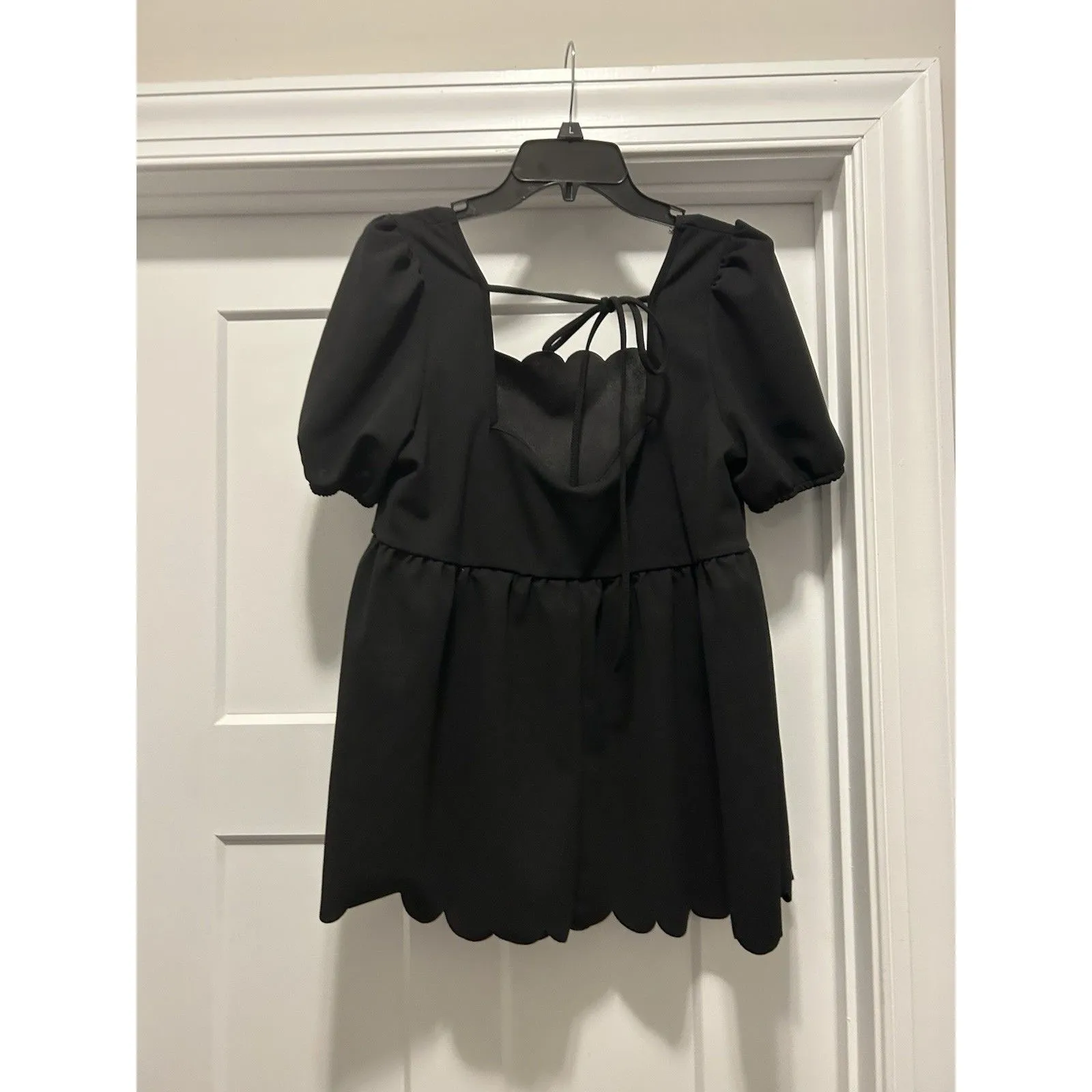 Shein Womens Fairy Grunge Babydoll Top Size XL Black Witchy Preppy Coquette - Image 6