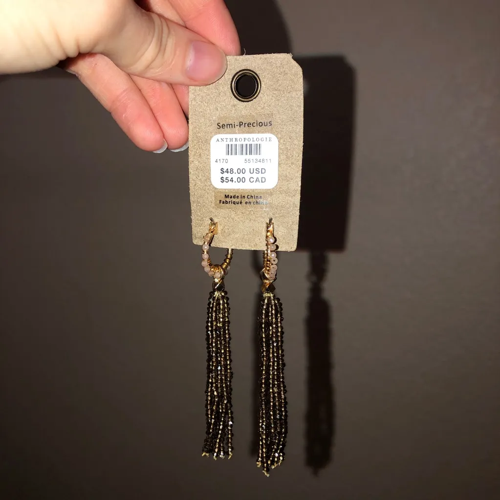 Anthropologie Sabrina Tassled Huggie Hoop Earrings - Image 7