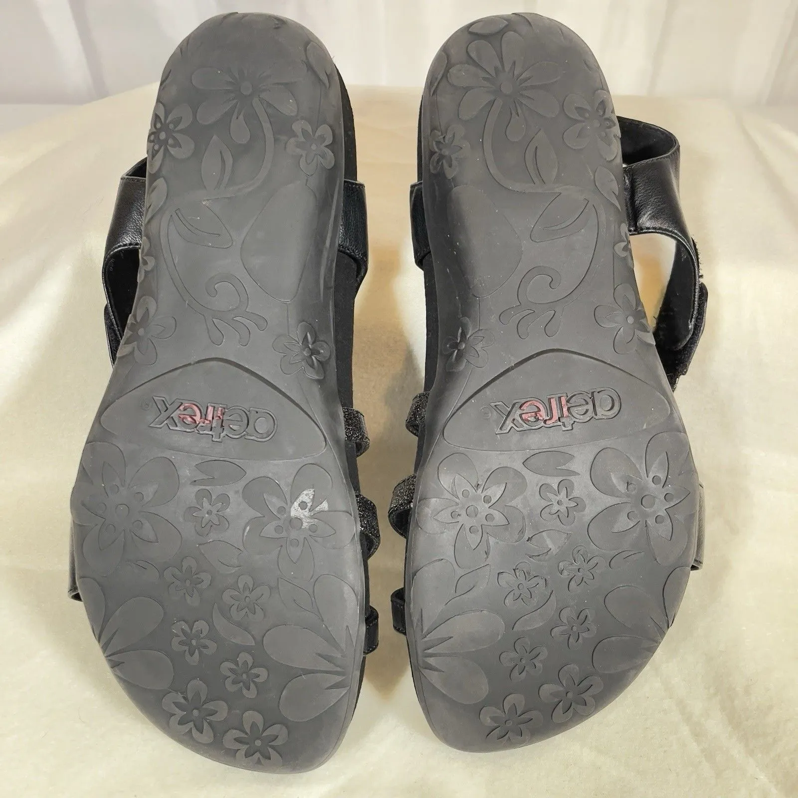 Aetrex Womens Jess Strap Sandals Black Metallic SE210W Size 10 EU 41 UK 8 Flat - Image 6