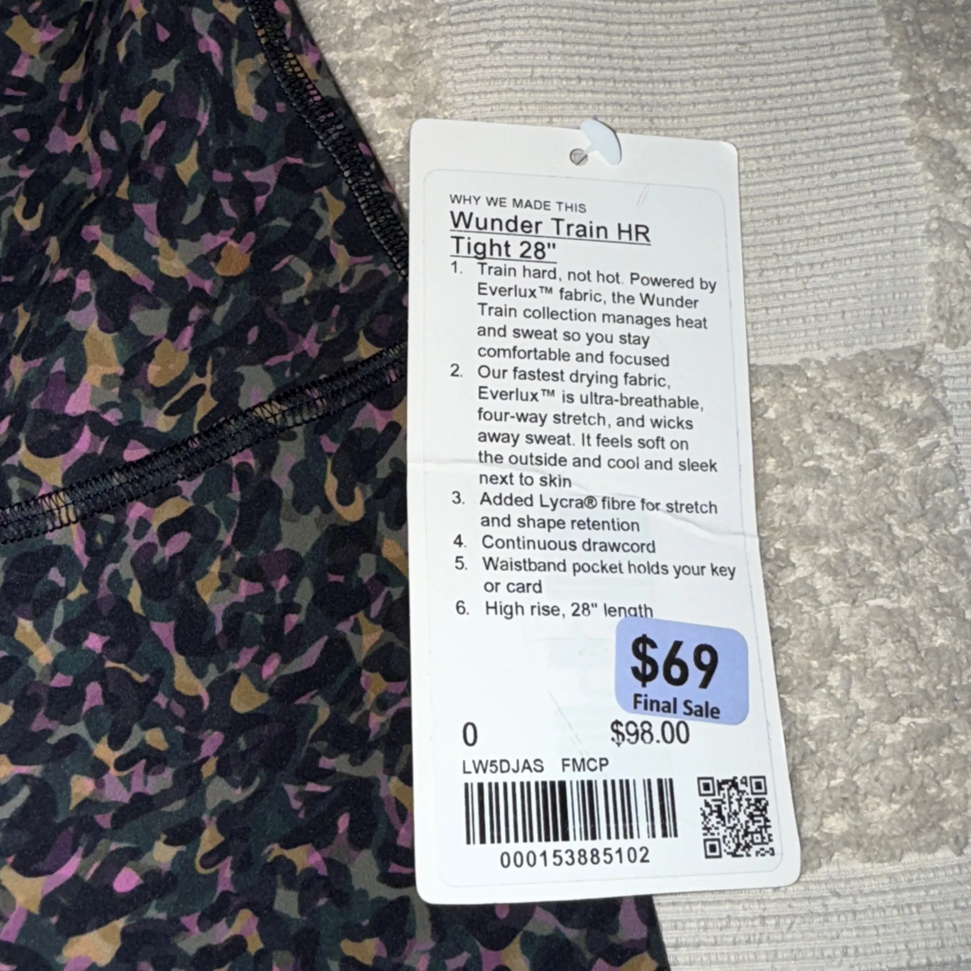 NWT Lululemon Wunder Train HR Tight 28”
Size 0 Purple - Image 2