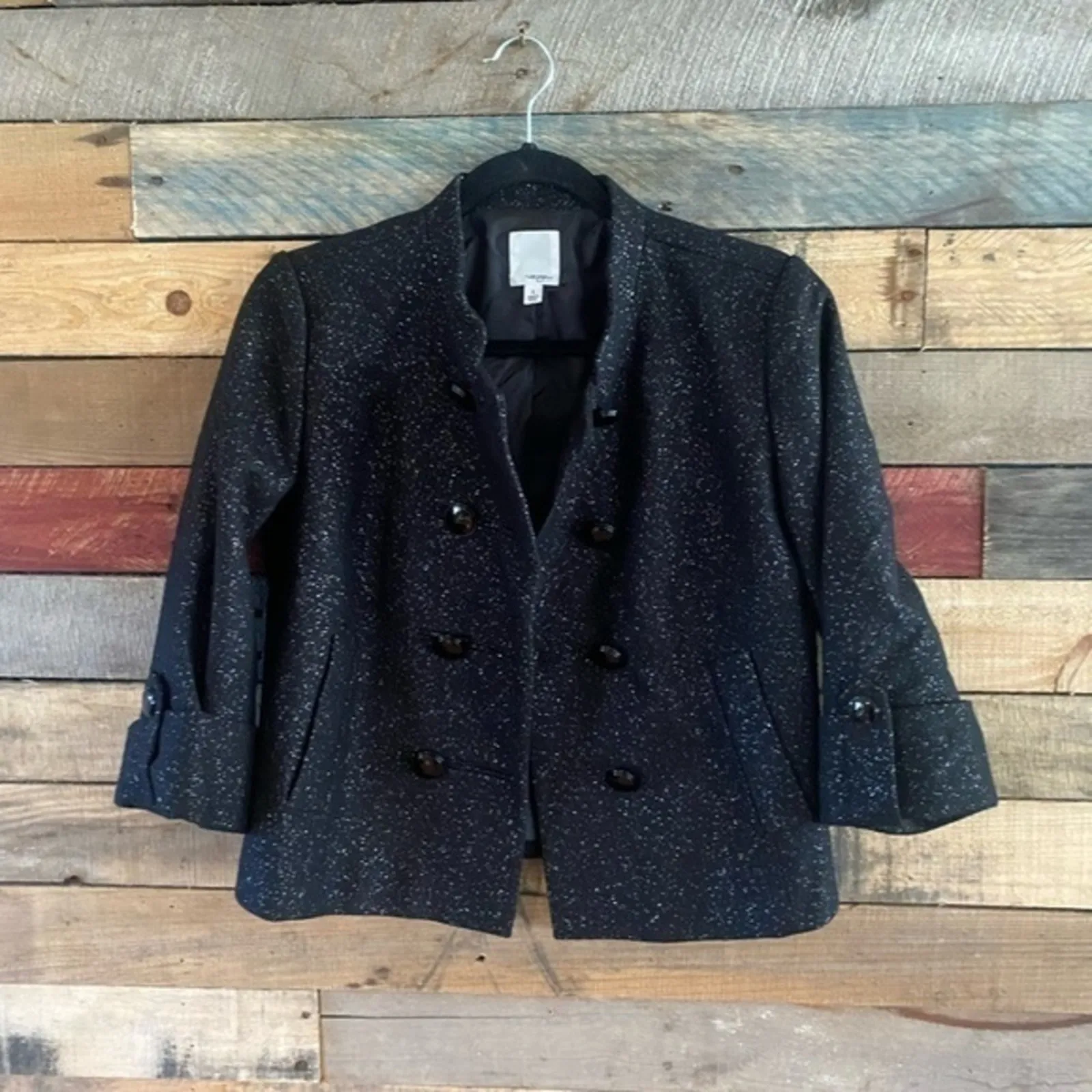 Halogen‎ Black Metallic Jacket Size Small - Image 3