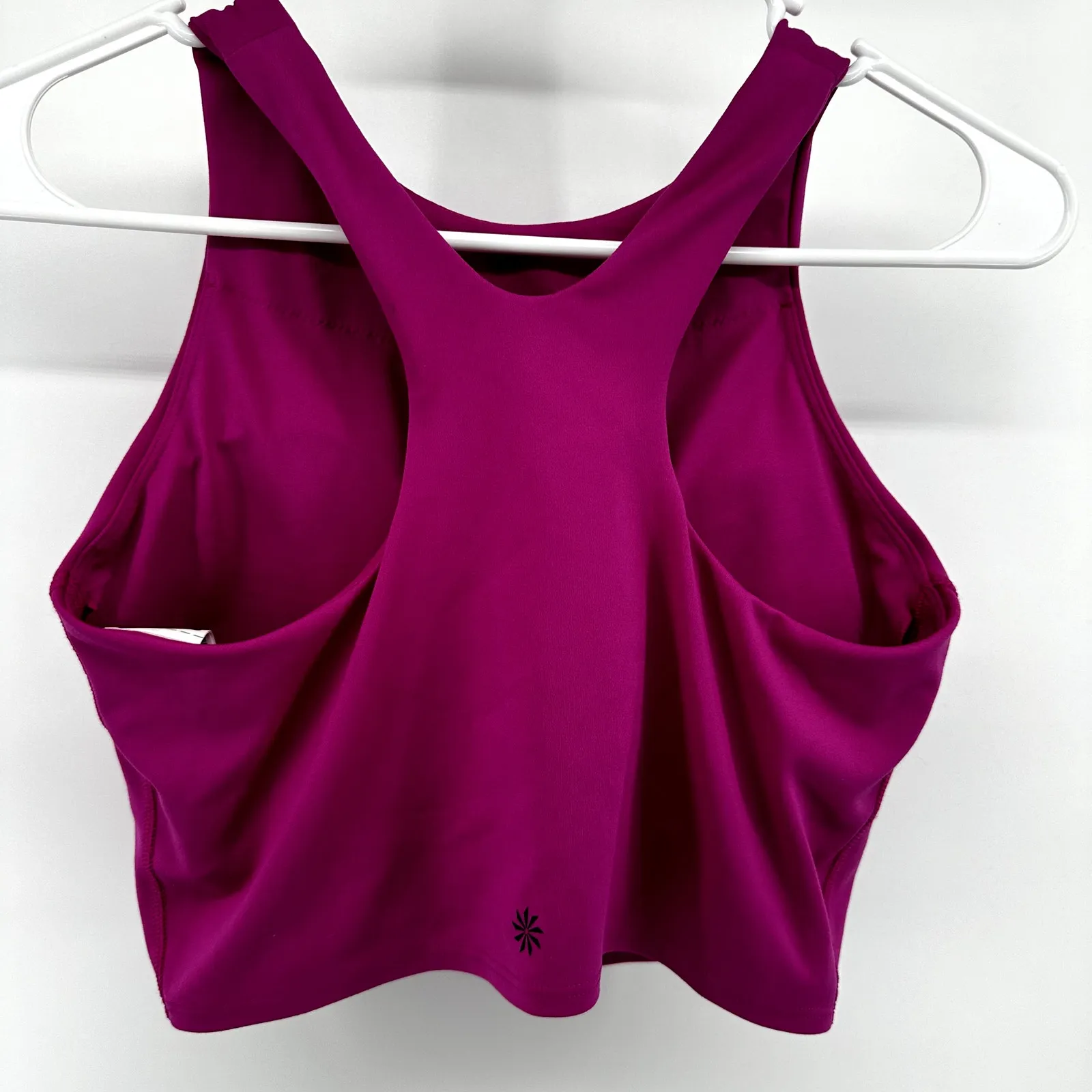 Athleta Conscious Crop Top Racerback Built In Bra UPF 50+ Magenta Pink Small - Image 6