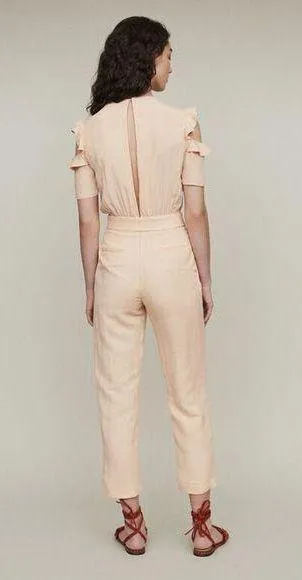 Piruize Ruffled Shoulder Jumpsuit In Mandarine - Image 2