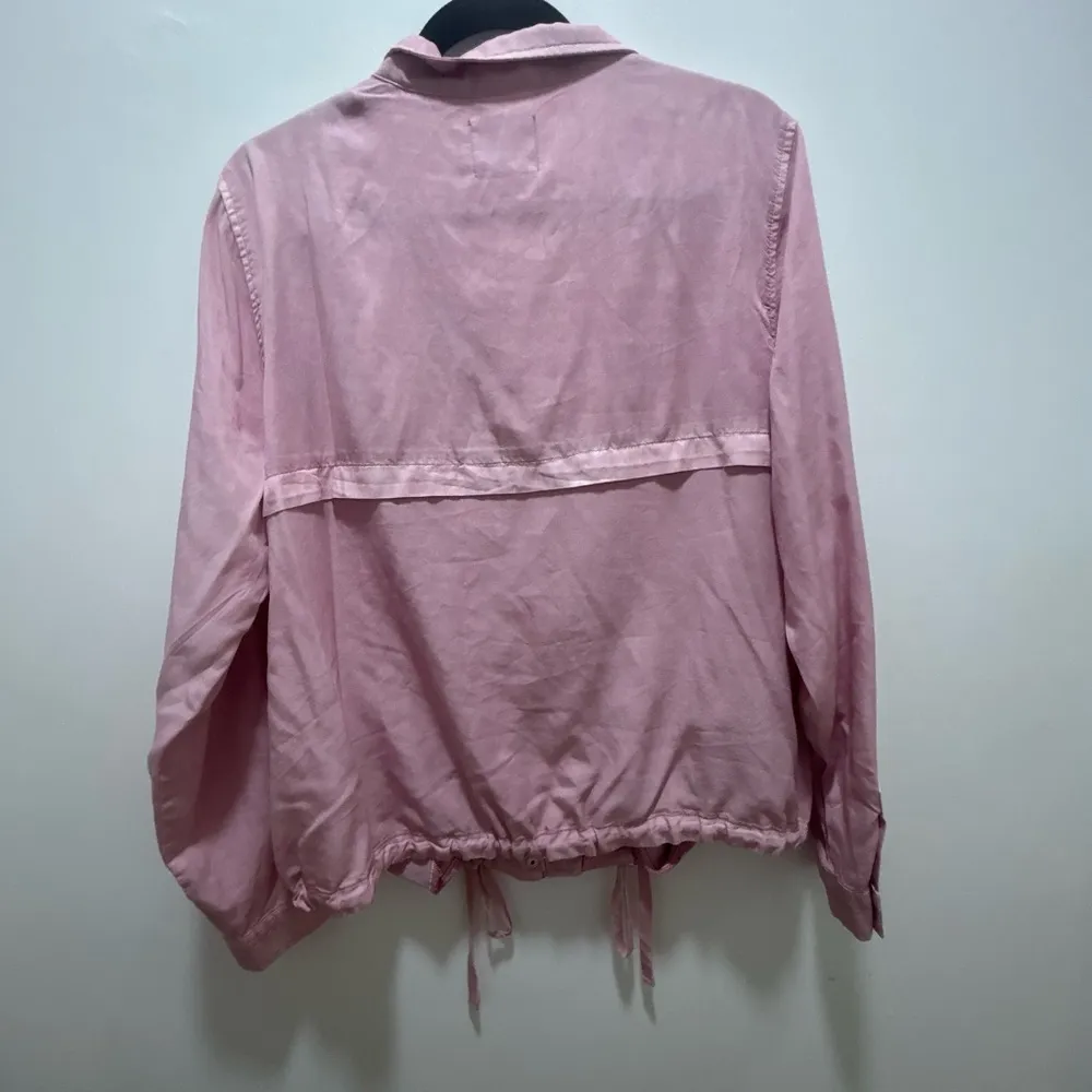 KUT FROM THE KLOTH Bri Drawstring Utility Pocket Shirt Jacket Rose Size L New - Image 4