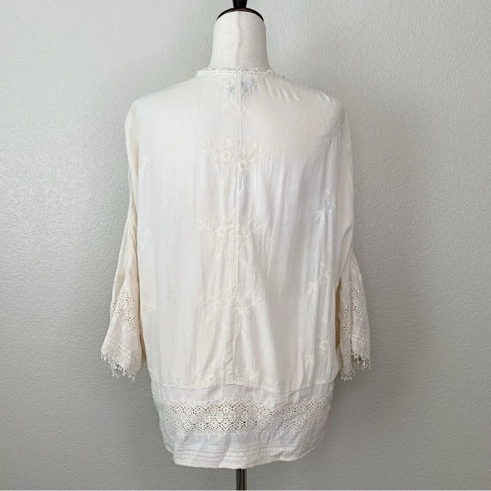 American Eagle Women’s Medium Boho Crochet Open Front Cardigan - Image 7