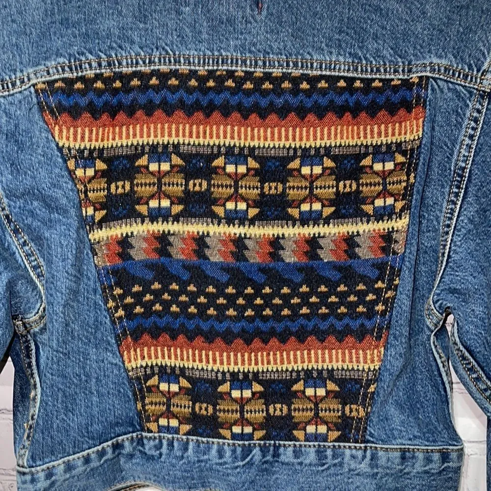 BDG Southwest Cropped Denim Jacket XS - Image 4
