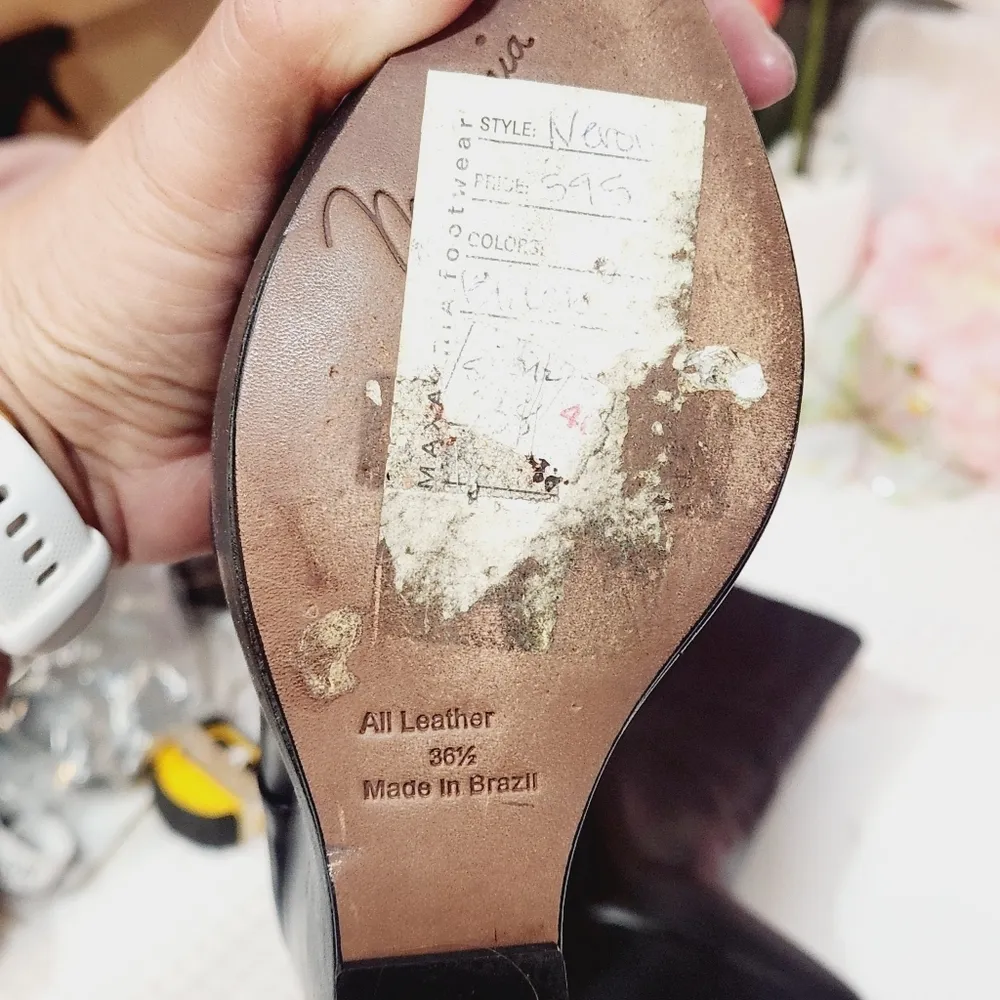 Bcbg Max AZRIA Neroli Platform Leather Wedge Boots Size 6.5M - Image 12