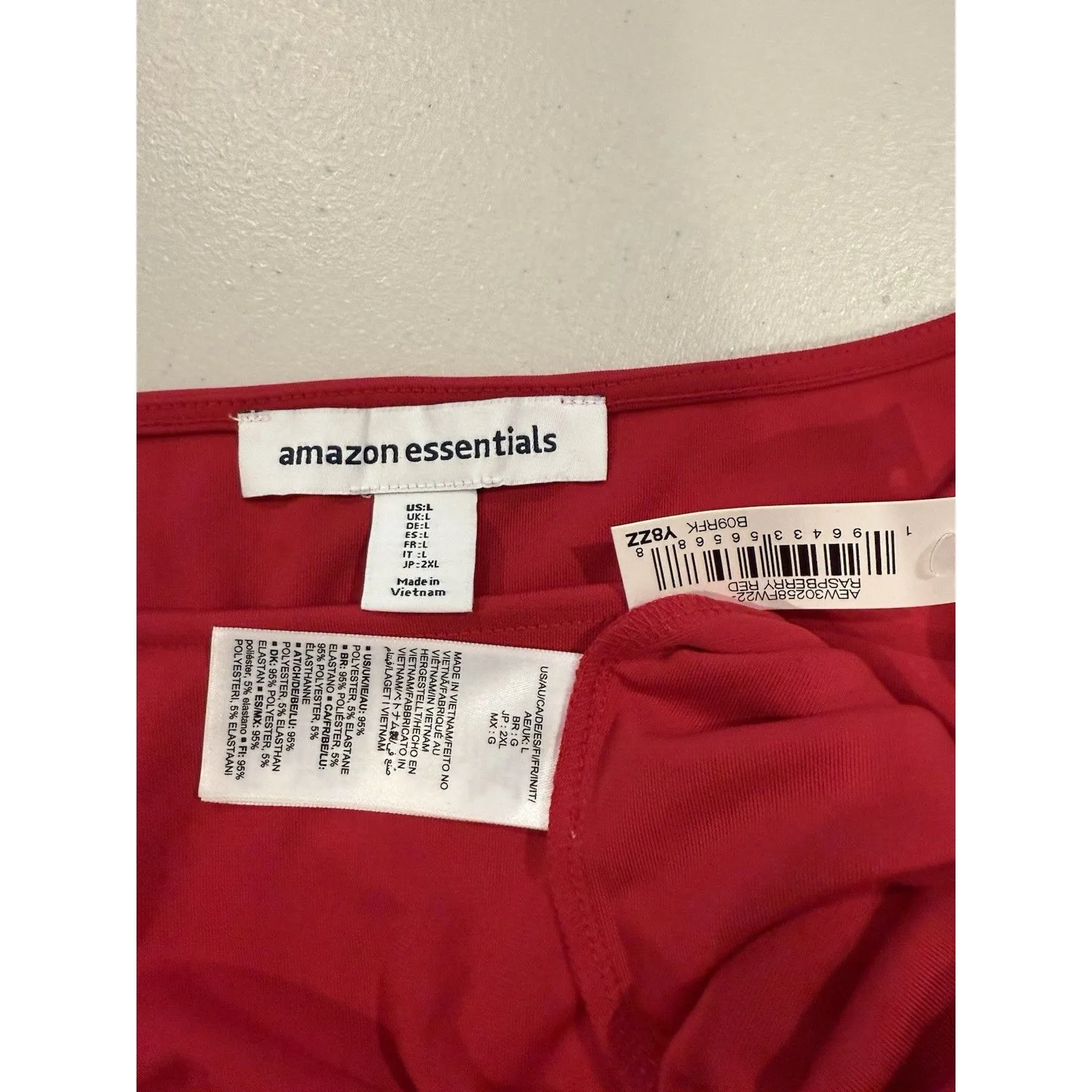 NEW Amazon Essentials Midi Dress Women Large Red Workwear Party Going Out Travel - Image 3