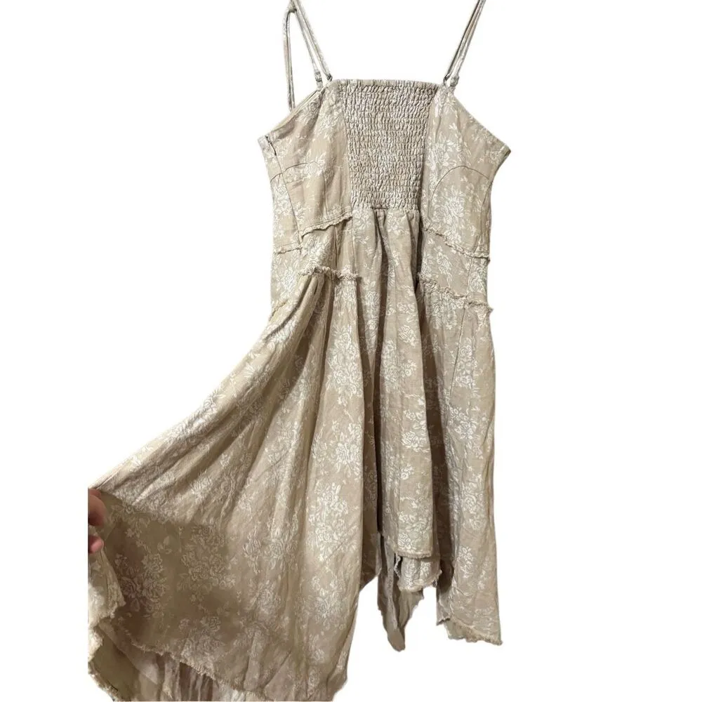 BY ANTHROPOLOGIE CORSET LACE-UP SEAMED MINI DRESS in Beige sz L NEW - Image 11