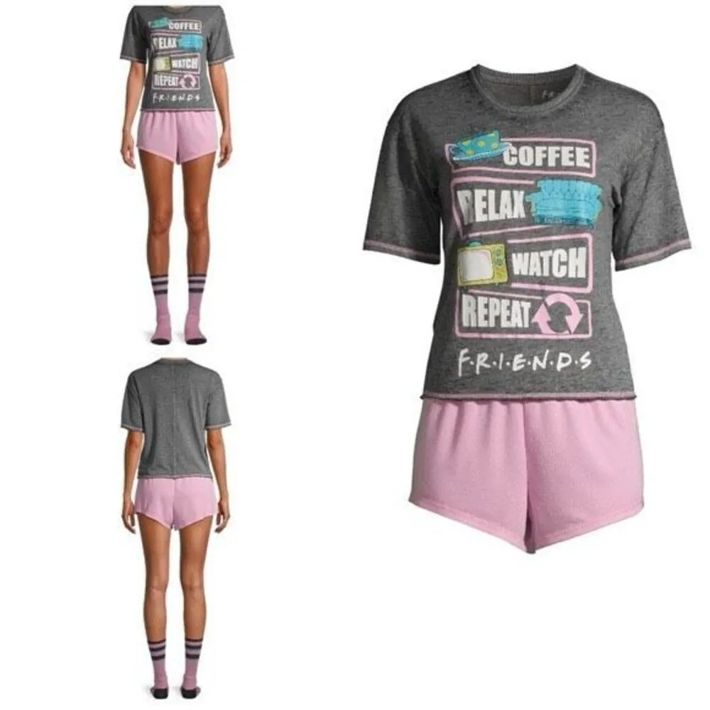 ✨Friends Warner Bros Womens Licensed Pajama Top Sz 3X✨ Gray - Image 4