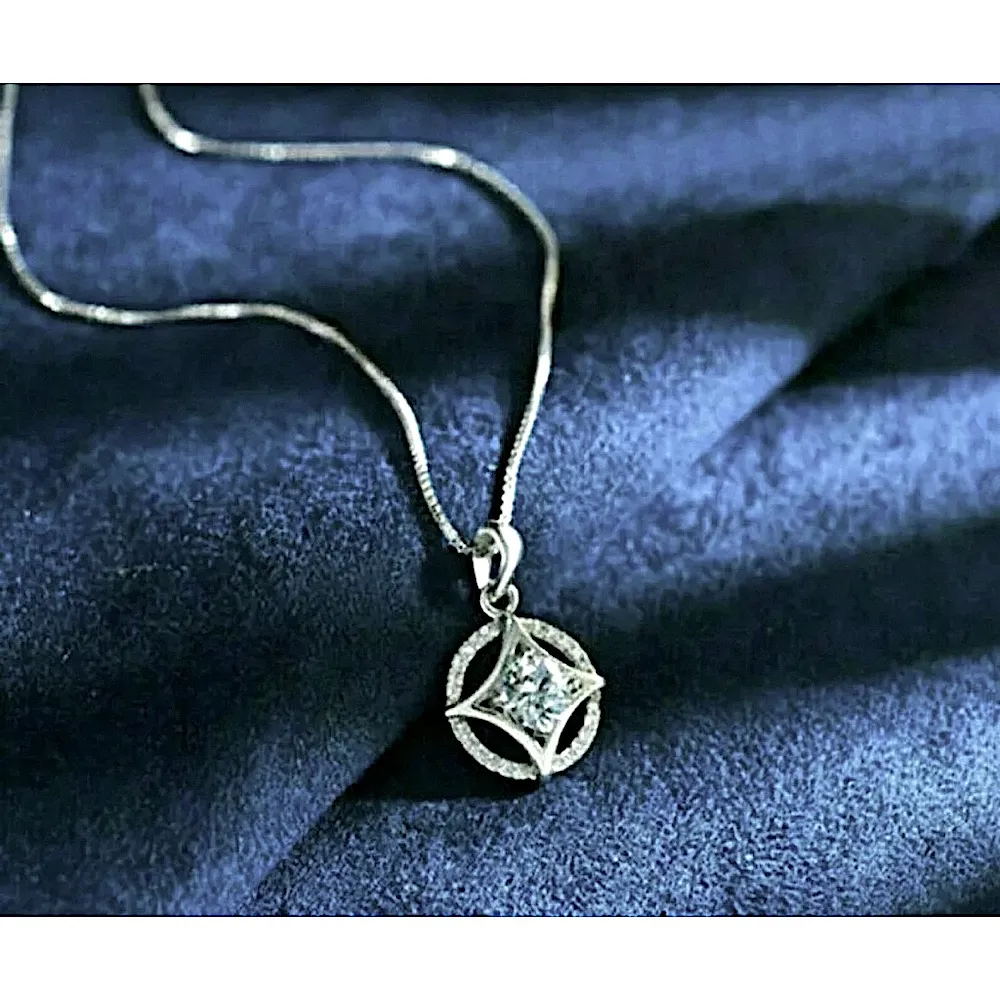 NEW Women’s Princess Cut Simulated Diamond Star 14k‎ Gold Plated S925 Necklace - Image 6