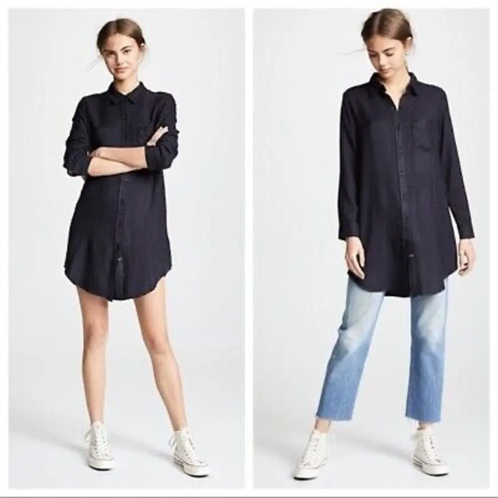 Rails Charcoal Shadow Bianca Button Up Shirt Dress Sz.M NWT - Image 4