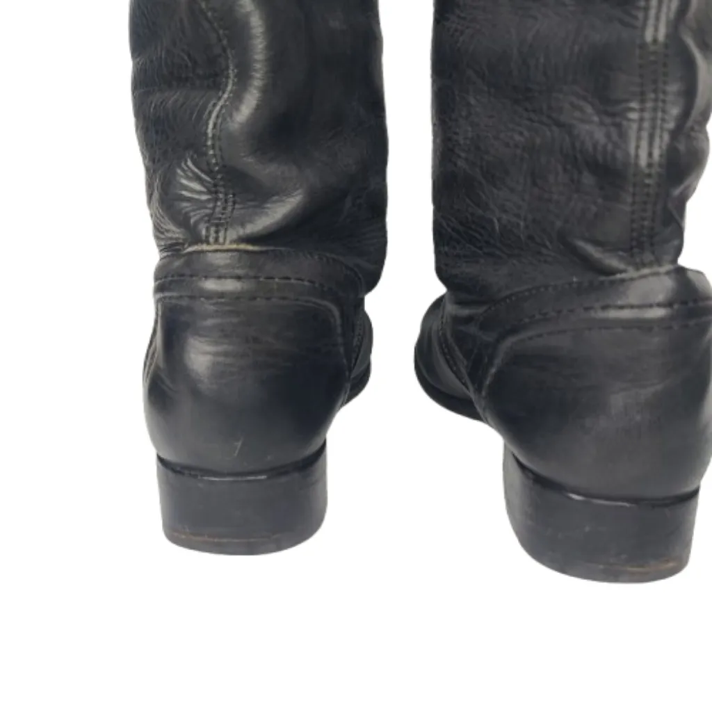 Frye Melissa Trapunto Pebbled Leather Pull On Riding‎ Tall Boot Size 6.5 - Image 5