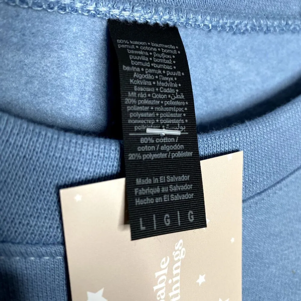 Gildan Be Kind to All Kinds Graphic Crewneck Pullover Sweatshirt Blue Large New - Image 5