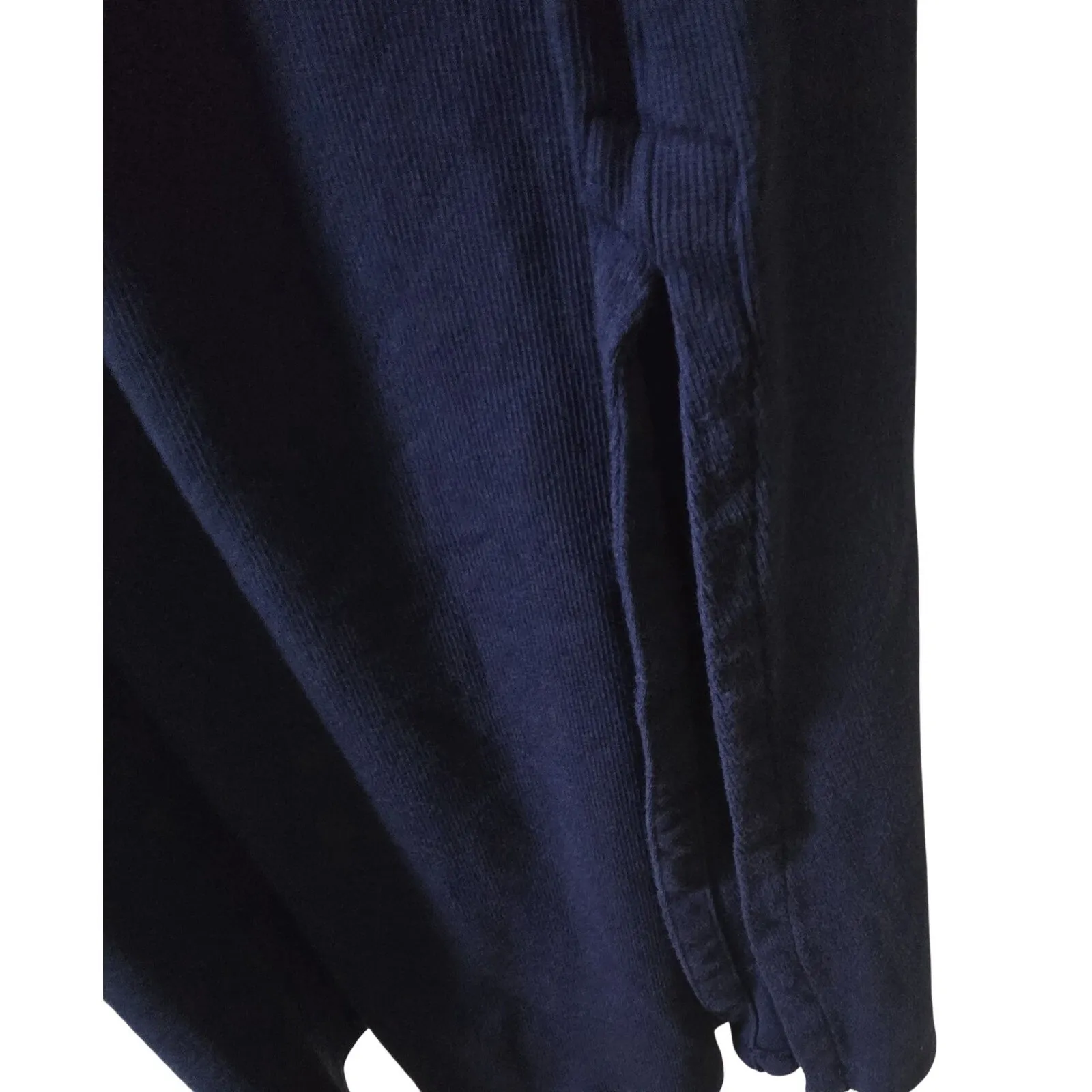AYR The Moderne Dress Navy Blue Ribbed Knit Midi‎ Side Slit Pima Cotton S NWOT - Image 4
