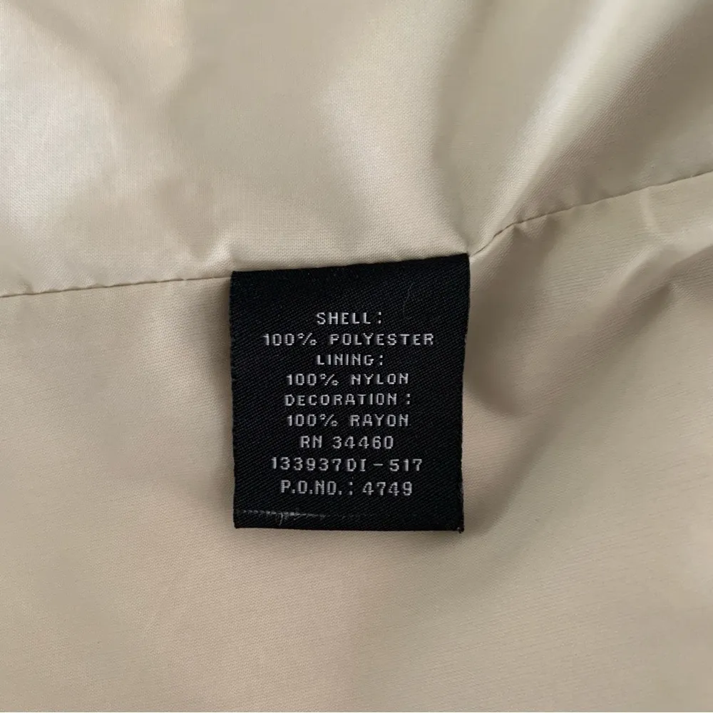 London Fog Limited Edition Beige Floral Zip Front Mock Neck Jacket Size Small - Image 14