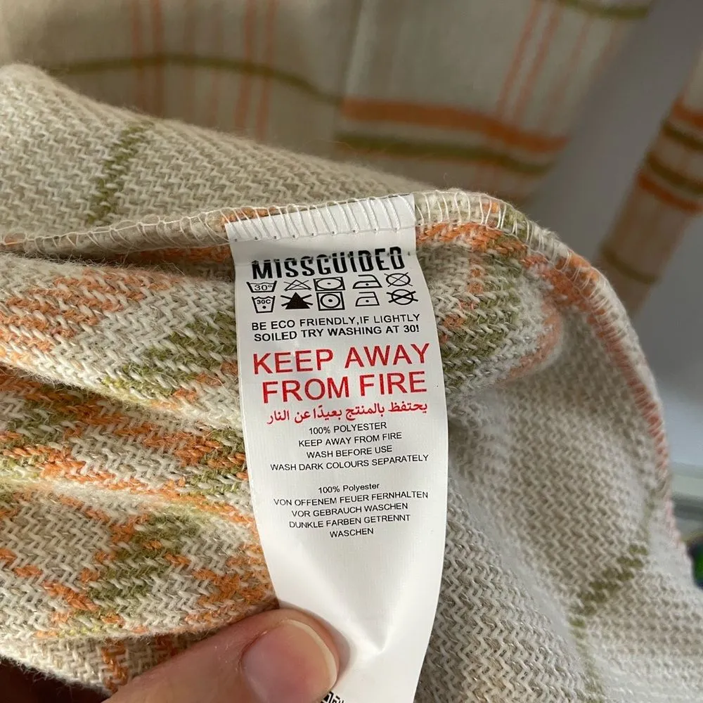 Missguided Cream Check Extreme Collar Midaxi Sweater Dress size 2 new with tags - Image 9