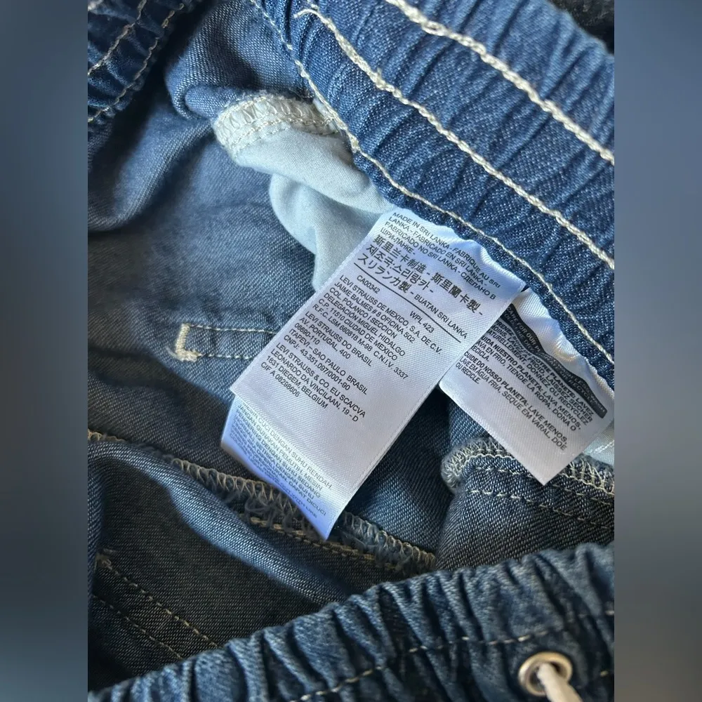 Levi’s Jet Set Tapered Joggers Pants Pull On Elastic Waist Medium Blue Large - Image 5