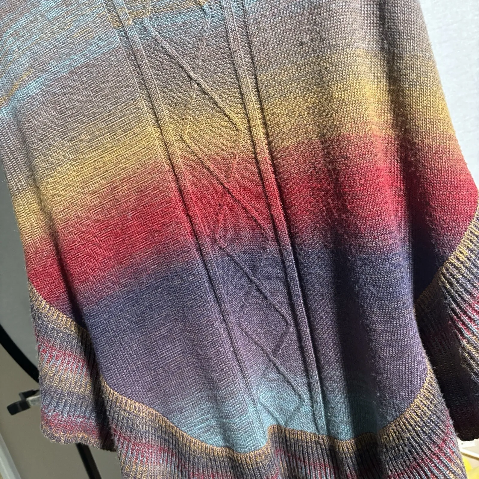 Northstyle Southwestern Ombre‎ Colorful Sweater Poncho Yellowstone Turtleneck OS Size undefined - Image 2