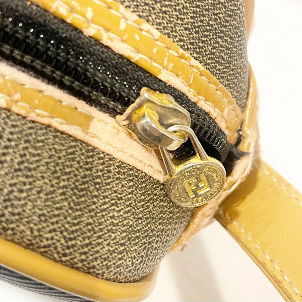 FENDI‎ ROMA Vintage Pequin Striped Small Luxury Designer Crossbody Shoulder Bag - Image 5