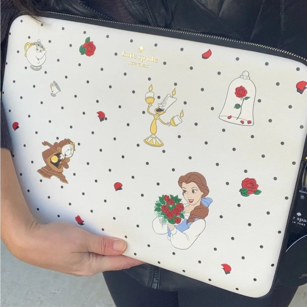 Authentic KATE SPADE Saffiano leather beauty & the beast laptop zip case - Image 10