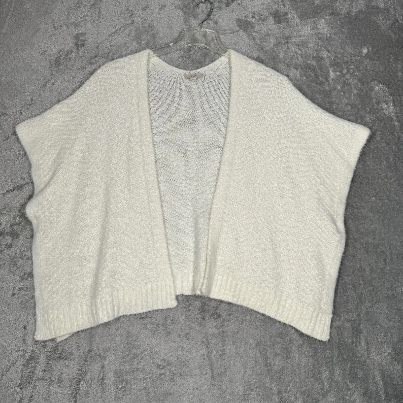Loft Sweater Womens Smal Cream Ivory Poncho Casual Basic Neutral‎ Minimalist - Image 2