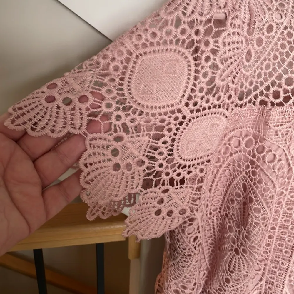 Lane Bryant Pink Lace Peplum Top - Image 2