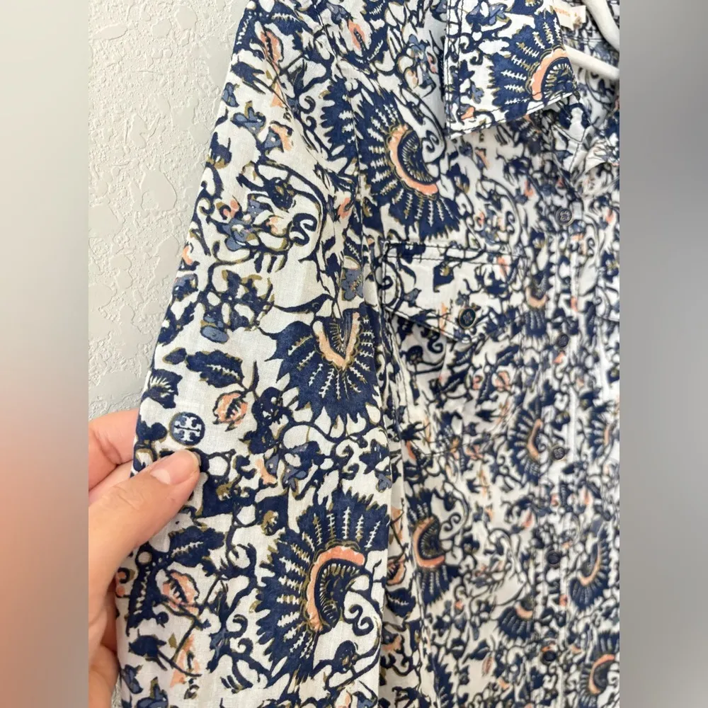 Tory Burch Bridgett Button Down cotton Top Size 4 - Image 3
