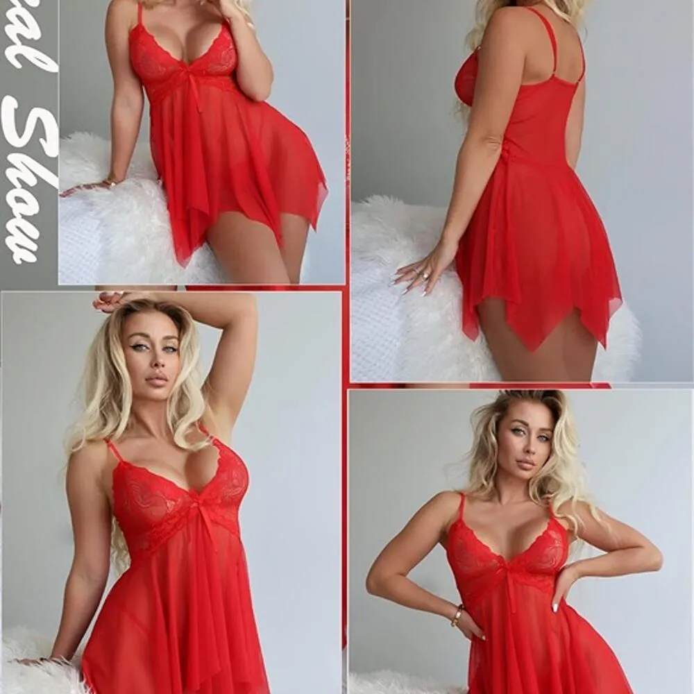 Lingerie for Women Lace Babydoll Sleepwear Boudoir Outfits Medium Size undefined - Image 6