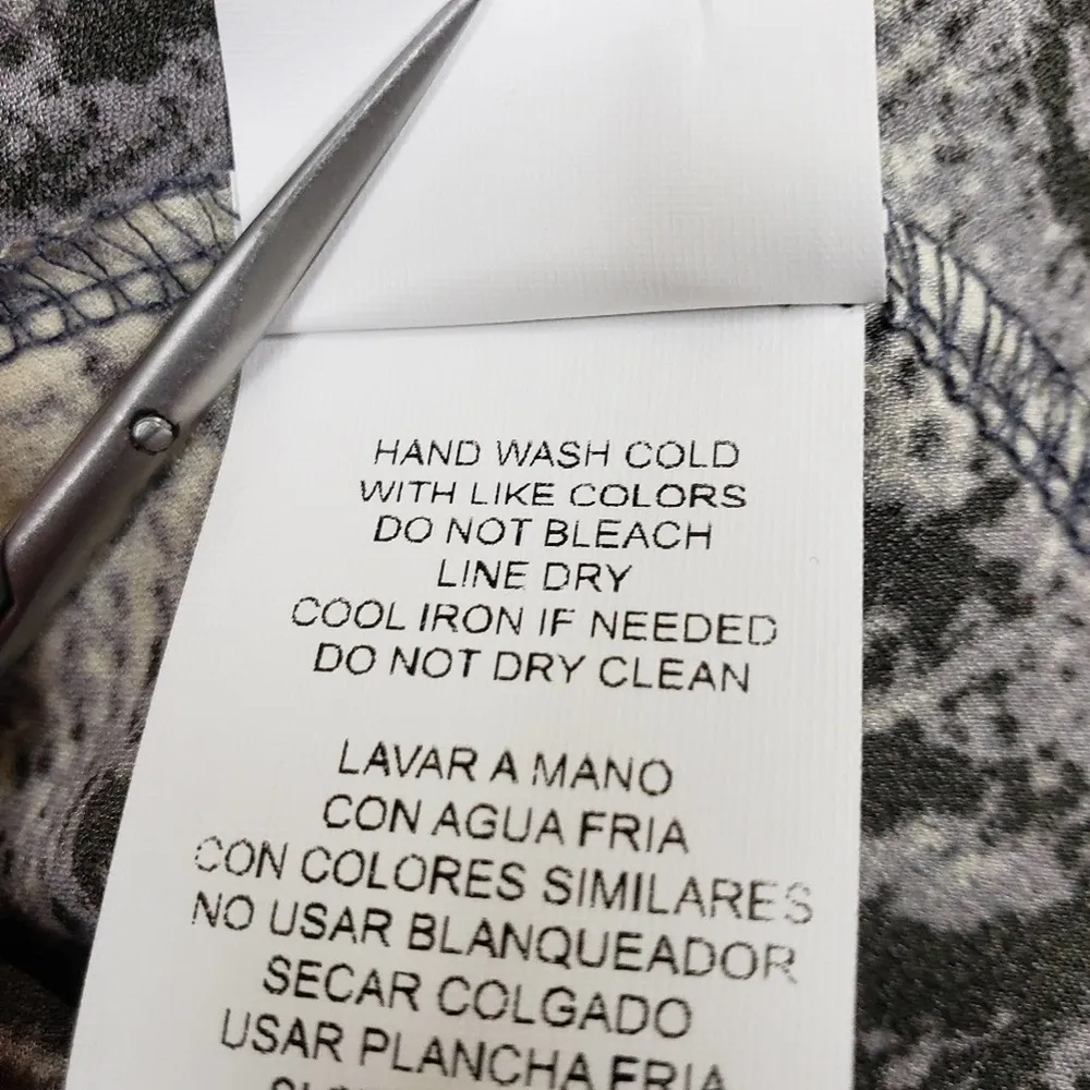 bebe Womens M Printed Satin Bias Midi Dress in Gray/White NEW - Image 11