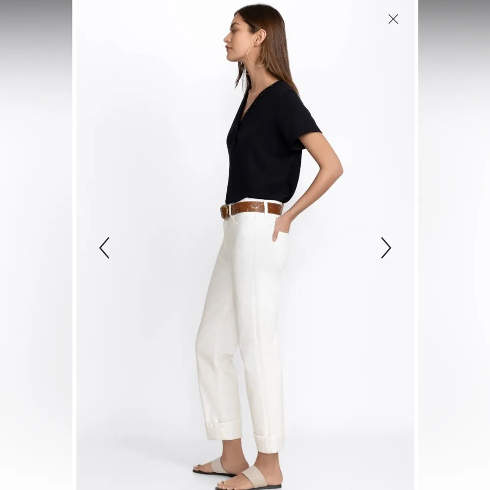 Johnny was Barcelona Boyfriend 30 white jeans classic‎ minimalist quiet luxury - Image 2