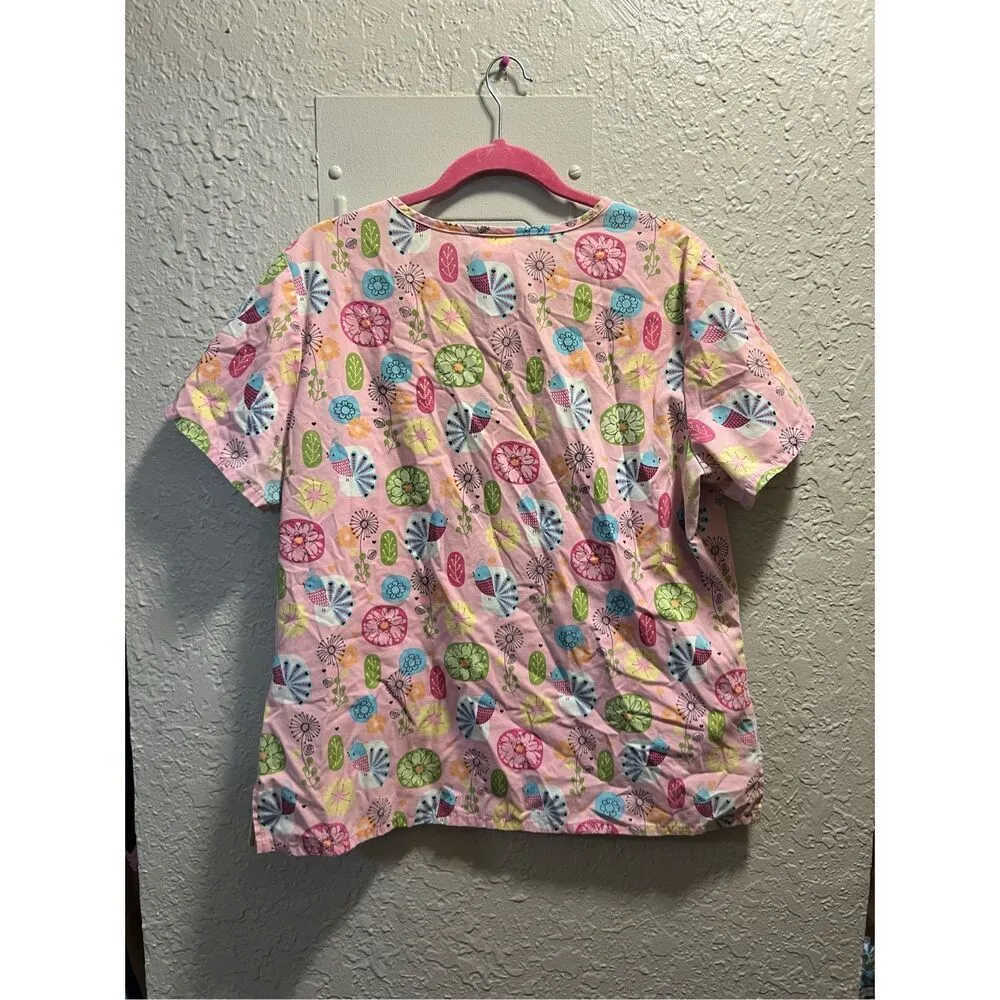 SB Scrubs Patterned Scrub Top Woman’s Size Large - Image 6