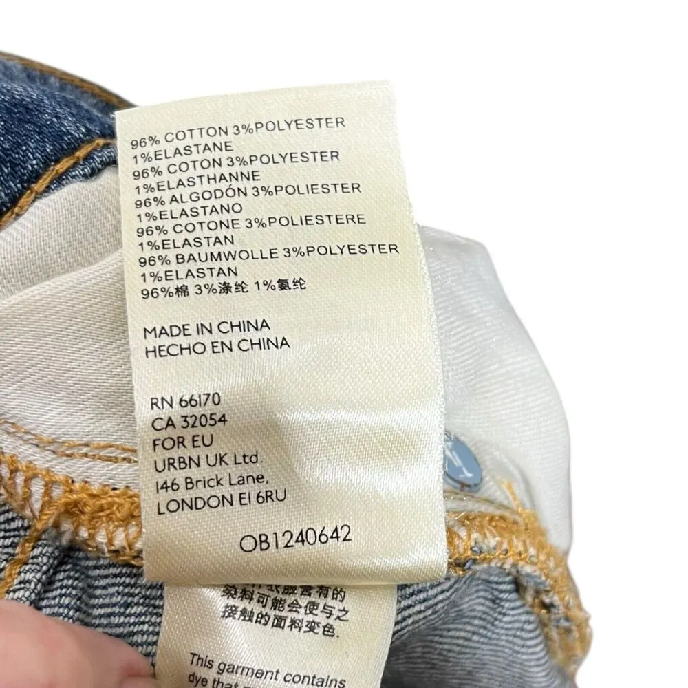 Anthropologie Pilcro Cutout Shorts Distressed Blue High Rise Denim Women Size 32 - Image 8