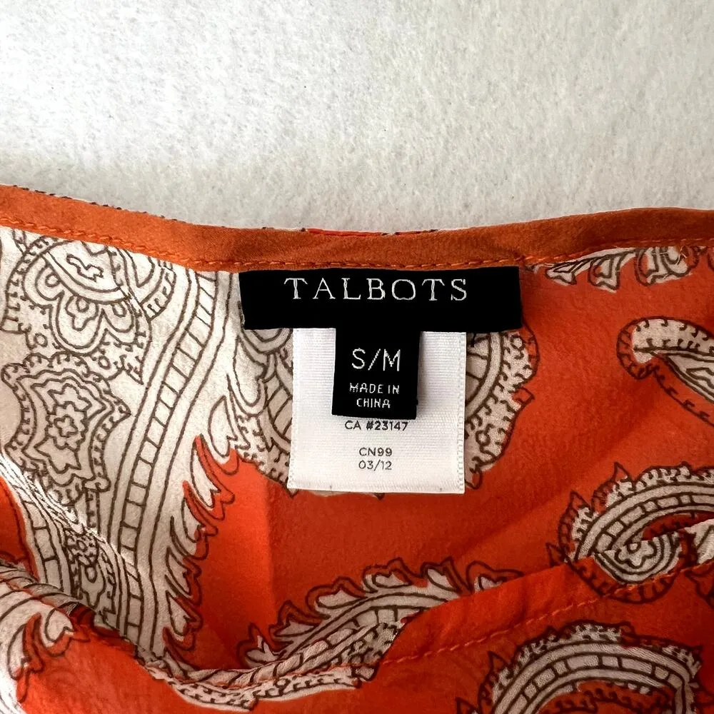 Talbots Silk Paisley Patterned Sheer Top - Image 6