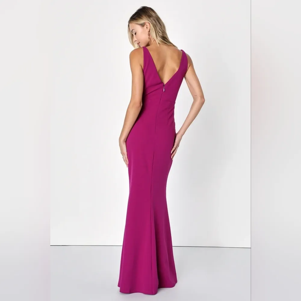 NWT Lulu's Melora Magenta Sleeveless Maxi Dress Size Small - Image 3
