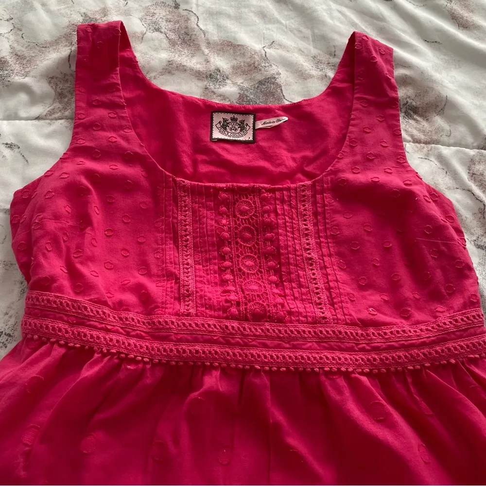 Juicy Couture hot pink textured A-line 100% cotton lined mini dress, size 2 - Image 4