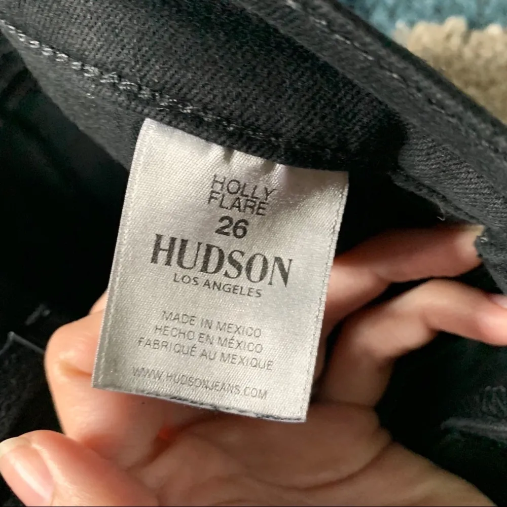 Hudson Holly High Rise Crop Flare Gold Barbell 26 Black Jeans Denim - Image 14