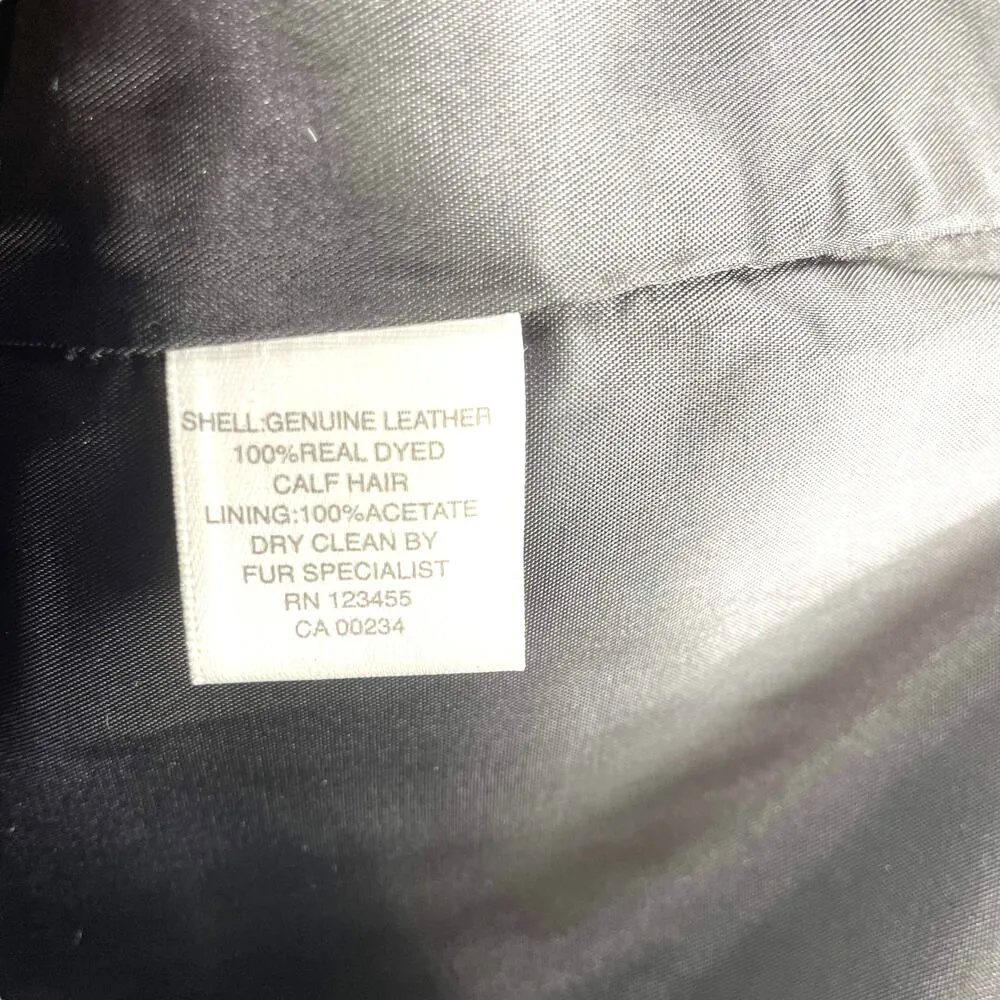 LORD AND TAYLOR Black Leather Calf Hair Short Sleeve Sheath Dress Size 0 - Image 6