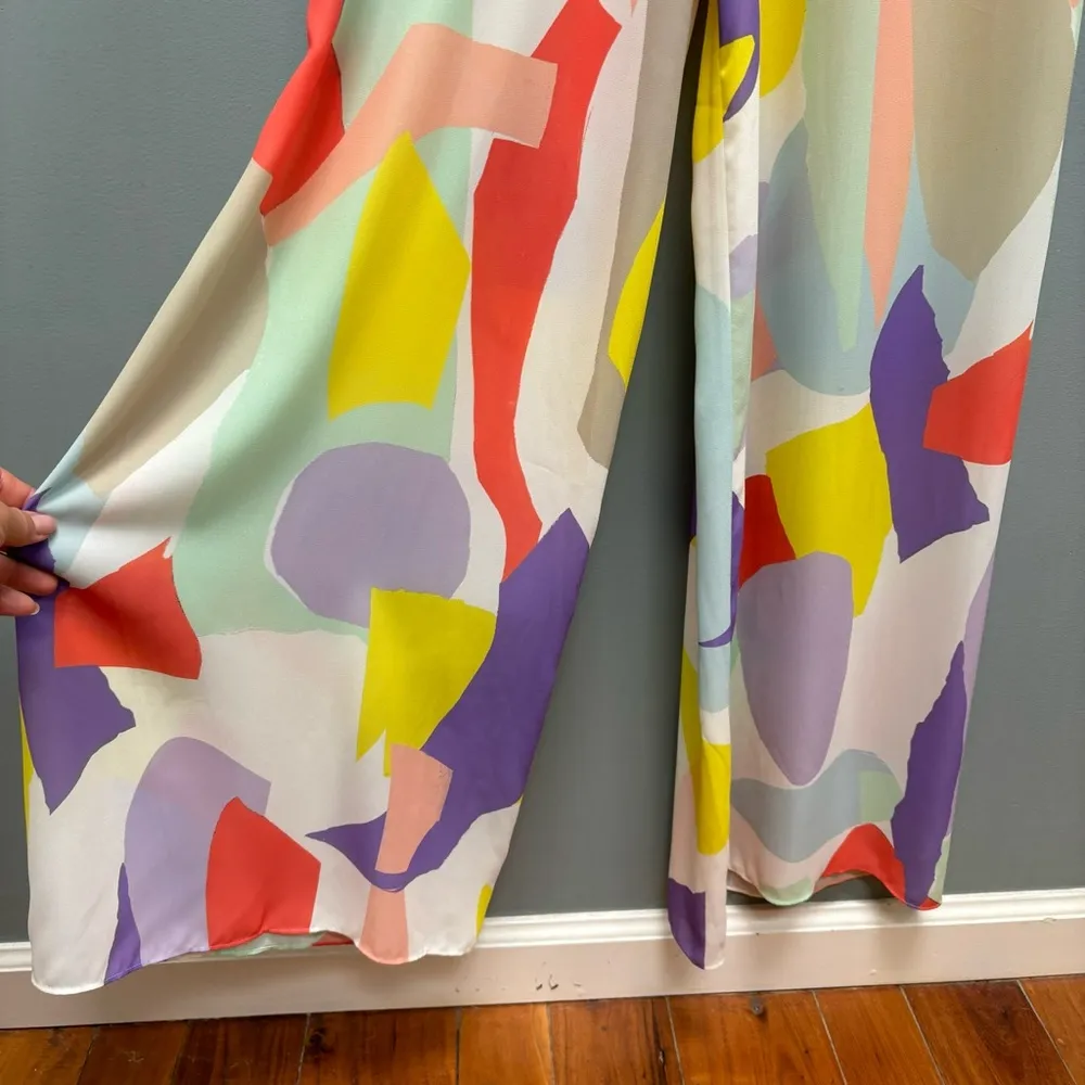 Alice + Olivia Sierra Abstract Pattern Tie Front Jumpsuit 4 - Image 8