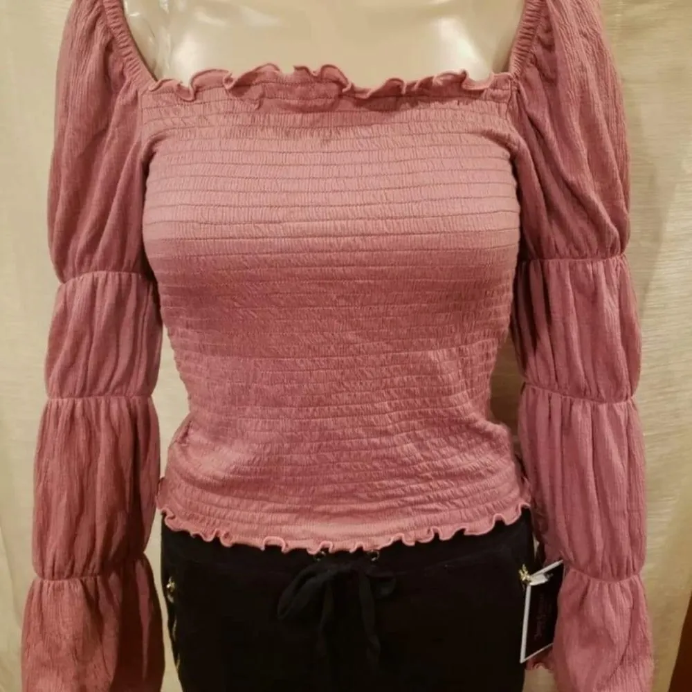 Rewash pink long sleeve blouse top juniors size M - Image 2