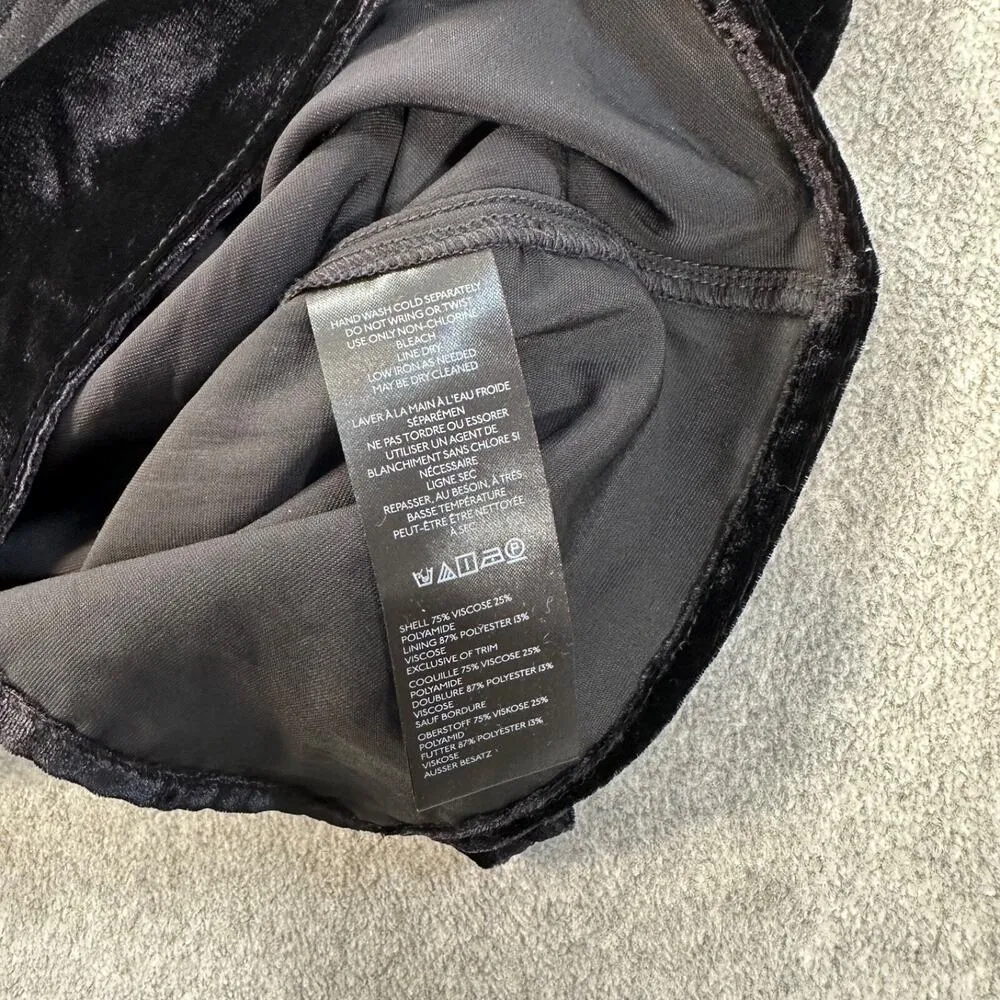 Pilcro Anthropologie Velvet Flyaway Top Women's Medium Black Open Back New - Image 8