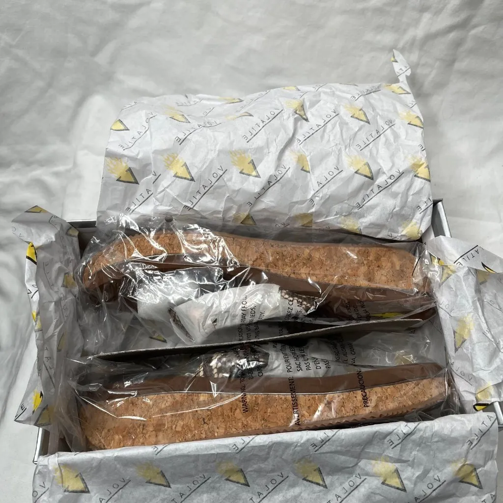 Volatile Womens Grand Wedges Thong Sandals in Natural Brown Size 11 bejeweled - Image 7